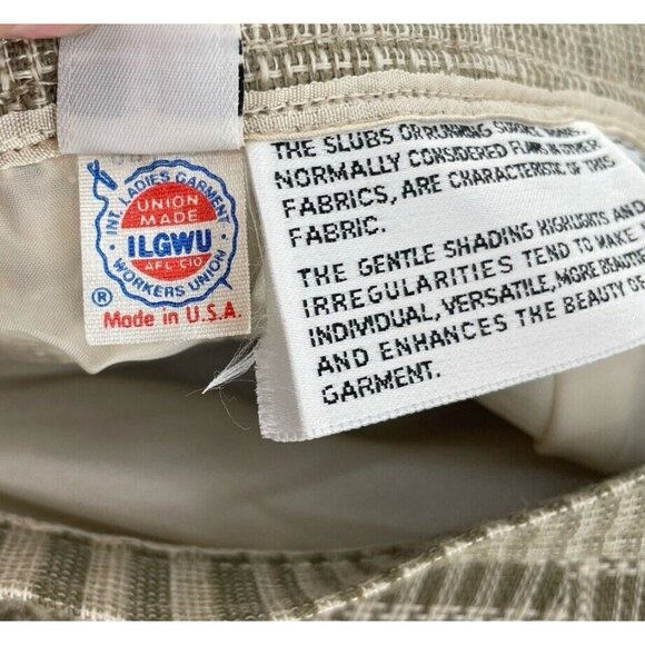 Vintage Evan Picone Plaid Textured‎ A-Line Skirt Union Label Made In USA Sz 8 - Picture 9 of 13